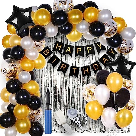 DIY Combo Birthday Decoration Items pack of 63 pc Happy Birthday Decoration Kit