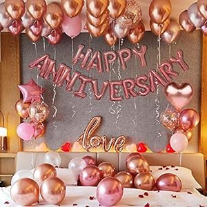 Happy Anniversary Decoration DIY Combo Kit - Pack of 40 Pcs Rose Gold