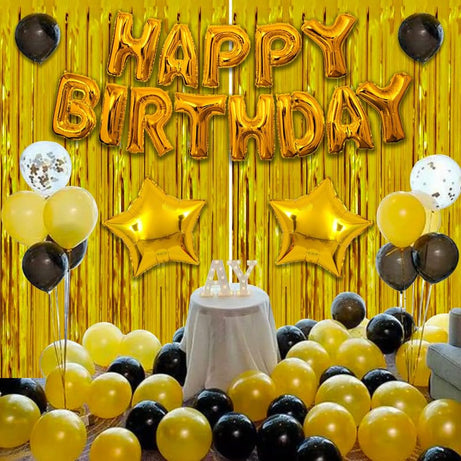 Happy Birthday Decoration Kit DIY Combo - 33pcs Metallic Rubber