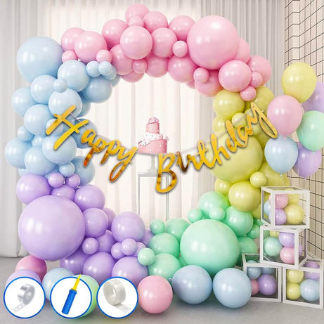 Rainbow Theme Birthday Decorations DIY Combo - Pack of 54