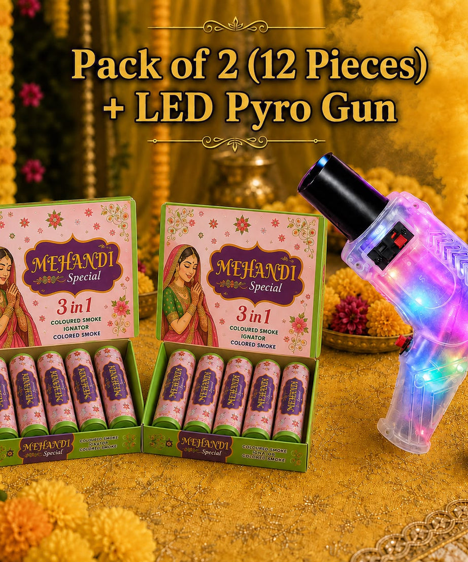 Wedding Haldi Color Refills With Gun(Yellow)
