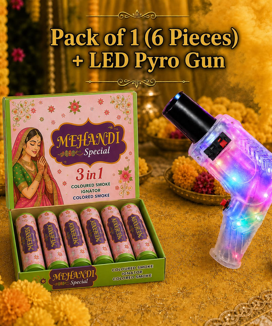 Wedding Haldi Color Refills With Gun(Yellow)